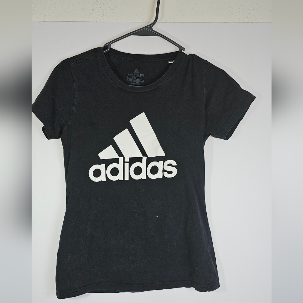 Adidas Black Tee with White Emblem - Picture 1 of 6